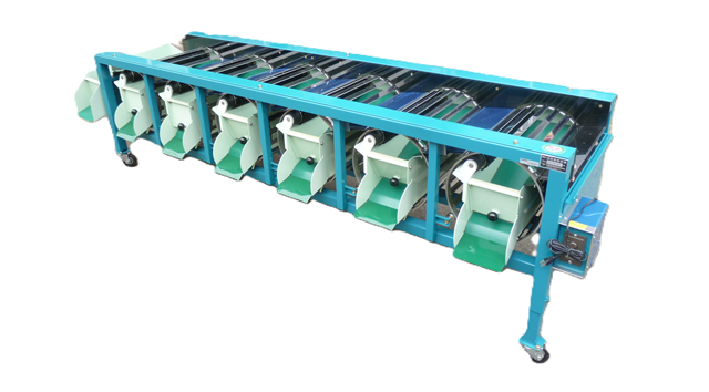 スリットドラム式ミニトマト自動選果機